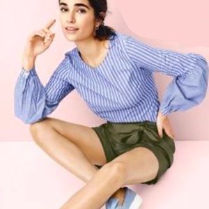 A New Day Blue Striped Top X Large